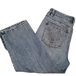 Talbots Women's Comfort Stretch Denim Peddle Pushers Capris Size 4